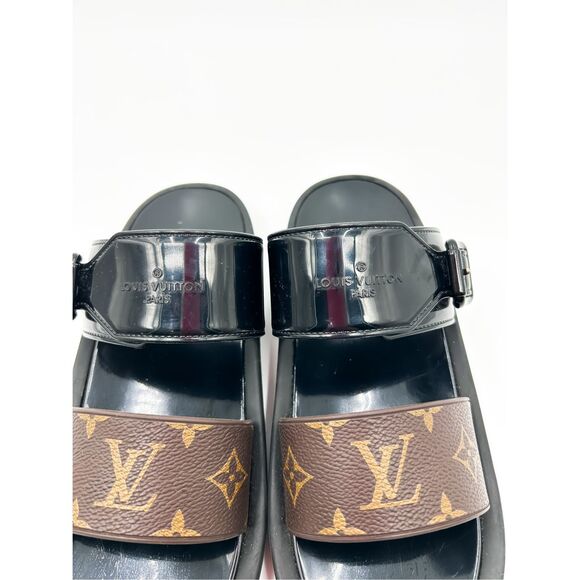 Louis Vuitton Sunbath LV Sandals Slides Monogram Mules Size 39, 9 - Picture 5 of 12